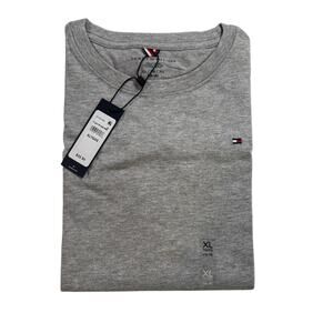 Tommy Hilfiger Boys XL Gray Crewneck T-Shirt NWT Logo Short Sleeve 100% Cotton
